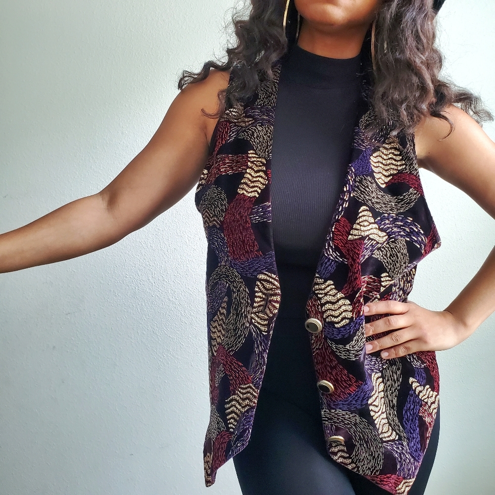 VTG Fritzi Metallic Pattern Vest